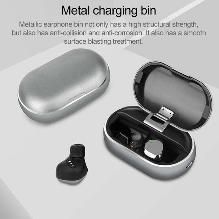 X26 DC 5V TWS IPX7 Waterproof Bluetooth 5.0 Wireless Touch Bluetooth Earphone with Charging Box, Support HD Call(Grey)
