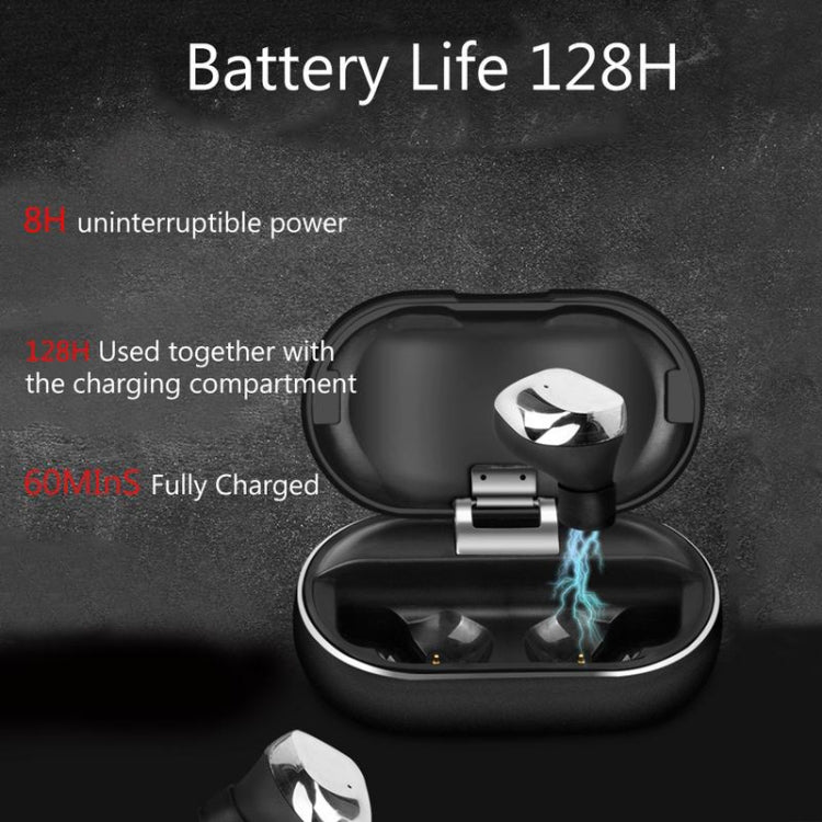 X26 DC 5V TWS IPX7 Waterproof Bluetooth 5.0 Wireless Touch Bluetooth Earphone with Charging Box, Support HD Call(Grey)