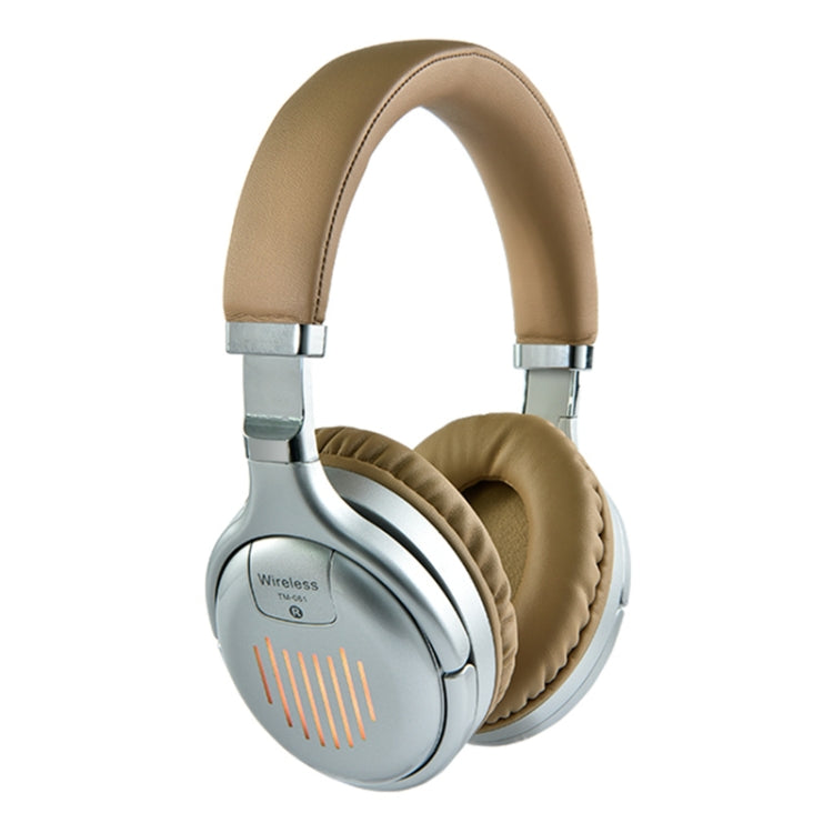 TM061 Foldable Bluetooth 5.0 Wireless Headset, Support TF Card (Silver)