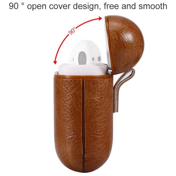 For AirPods 1/2 Classic PU Leather Wireless Earphone Protective Case