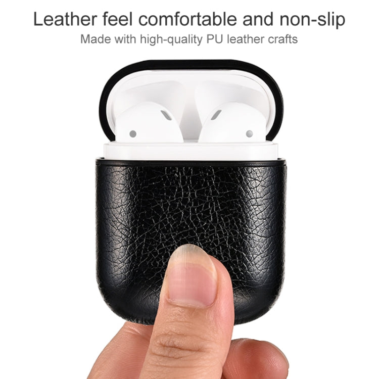 For AirPods 1/2 Classic PU Leather Wireless Earphone Protective Case