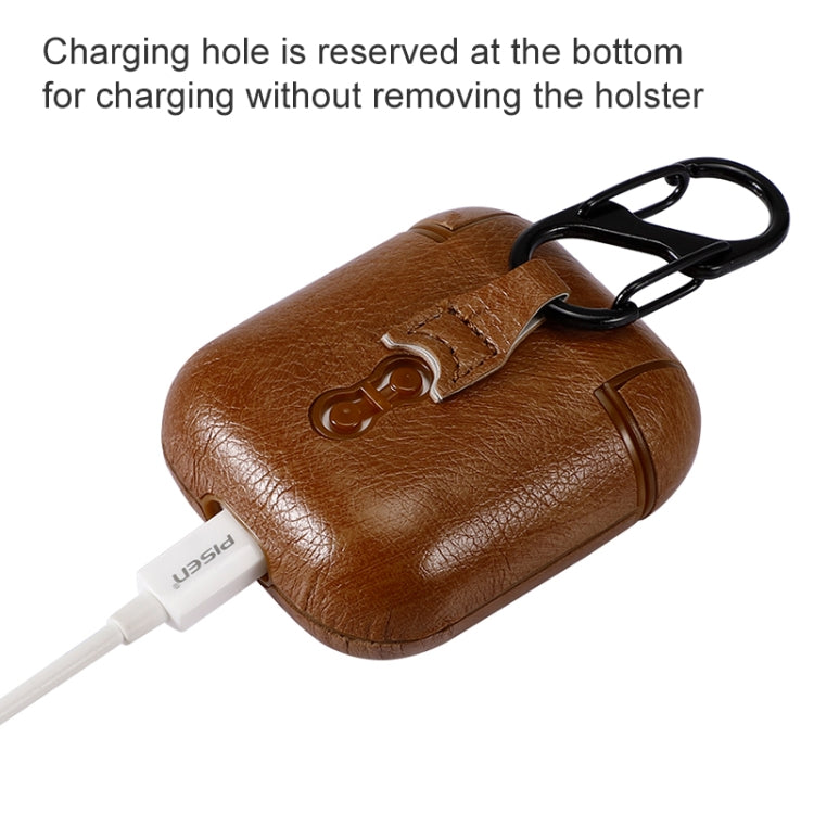 For AirPods 1/2 Classic PU Leather Wireless Earphone Protective Case