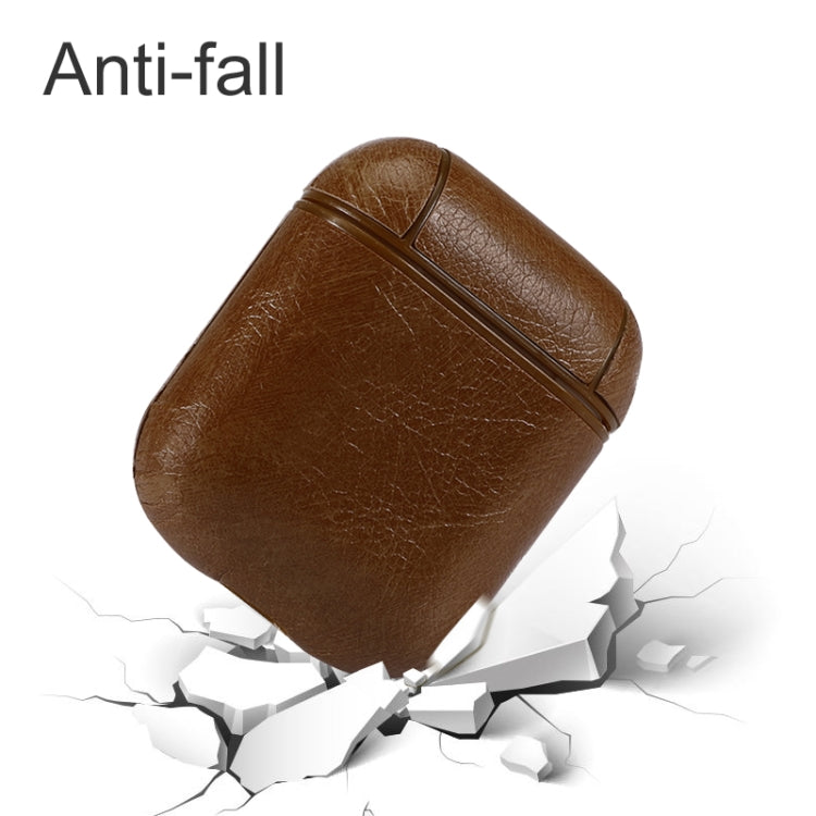 For AirPods 1/2 Classic PU Leather Wireless Earphone Protective Case