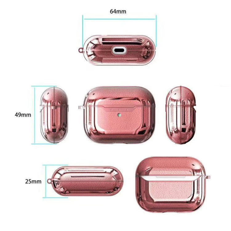 For AirPods Pro Leather Texture Plating Wireless Earphone Protective Case