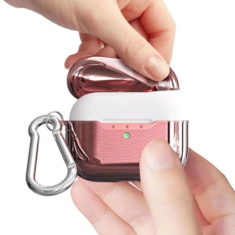 For AirPods Pro Leather Texture Plating Wireless Earphone Protective Case