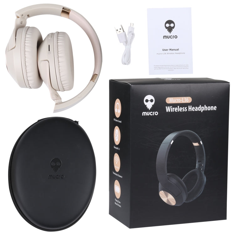 Mucro L36 Foldable Bluetooth Headset with SD Card Slot & Storage Box