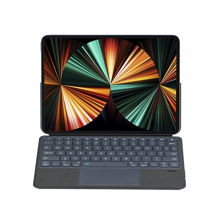 P3125-6 Grid Bluetooth Keyboard Leather Case with Touch Pad For iPad Air 5 10.9 2022 / Air 4 10.9 2020 / iPad Pro 11 2021/2020/2018(Black)