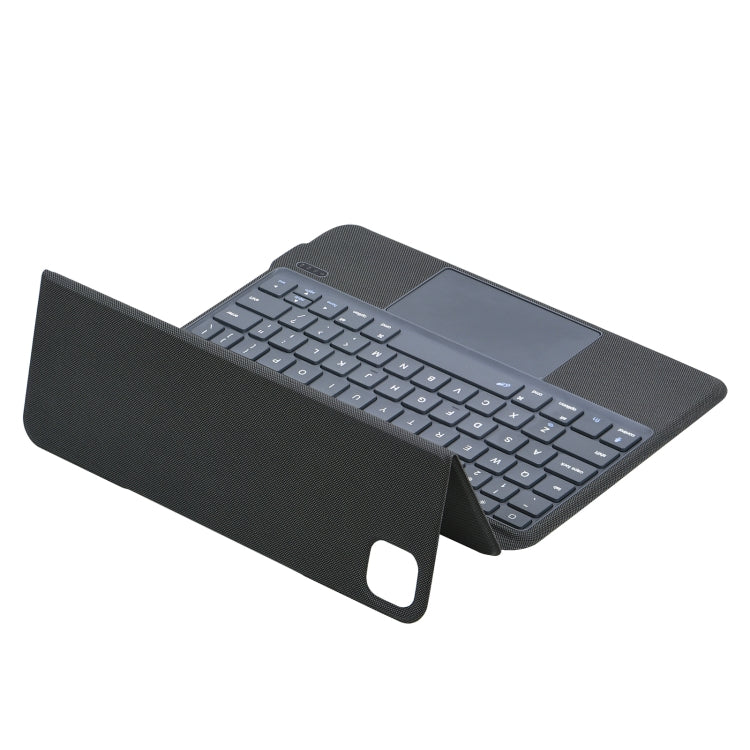 P3125-6 Grid Bluetooth Keyboard Leather Case with Touch Pad For iPad Air 5 10.9 2022 / Air 4 10.9 2020 / iPad Pro 11 2021/2020/2018(Black)