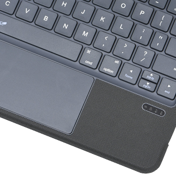 P3125-6 Grid Bluetooth Keyboard Leather Case with Touch Pad For iPad Air 5 10.9 2022 / Air 4 10.9 2020 / iPad Pro 11 2021/2020/2018(Black)