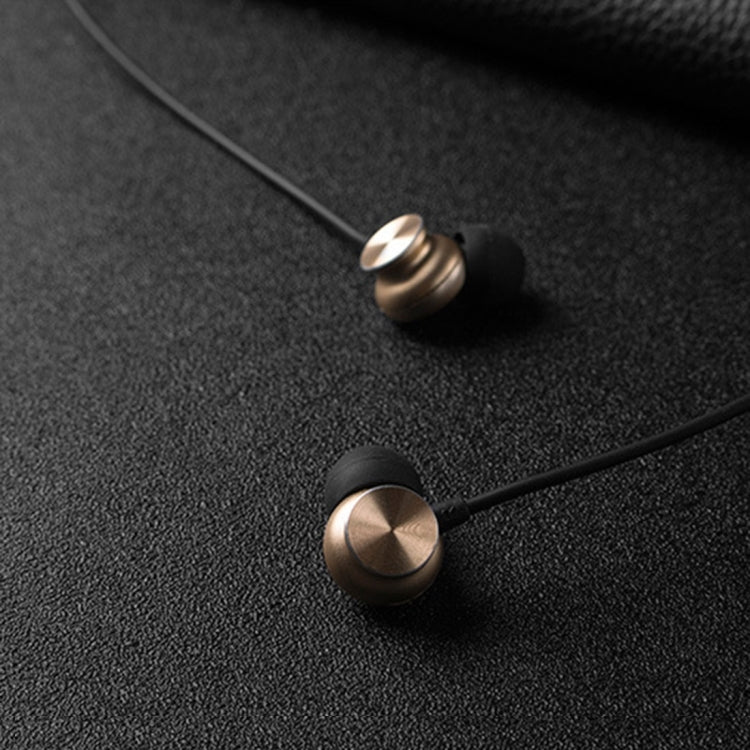Magnetic Suction Wireless Bluetooth In-Ear Headphone Metal Sports Headset with Mic and 1 Connect 2 Function, For iPhone, Galaxy, Huawei, Xiaomi, LG, HTC and Other Smart Phones, Bluetooth Distance: 10m(Gold)