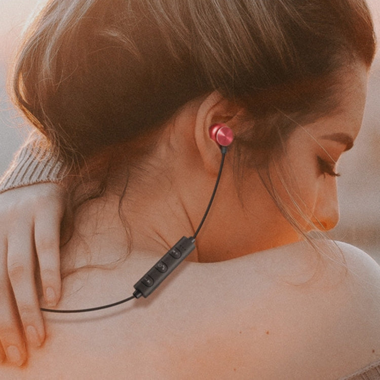 Magnetic Suction Wireless Bluetooth In-Ear Headphone Metal Sports Headset with Mic and 1 Connect 2 Function, For iPhone, Galaxy, Huawei, Xiaomi, LG, HTC and Other Smart Phones, Bluetooth Distance: 10m(Gold)
