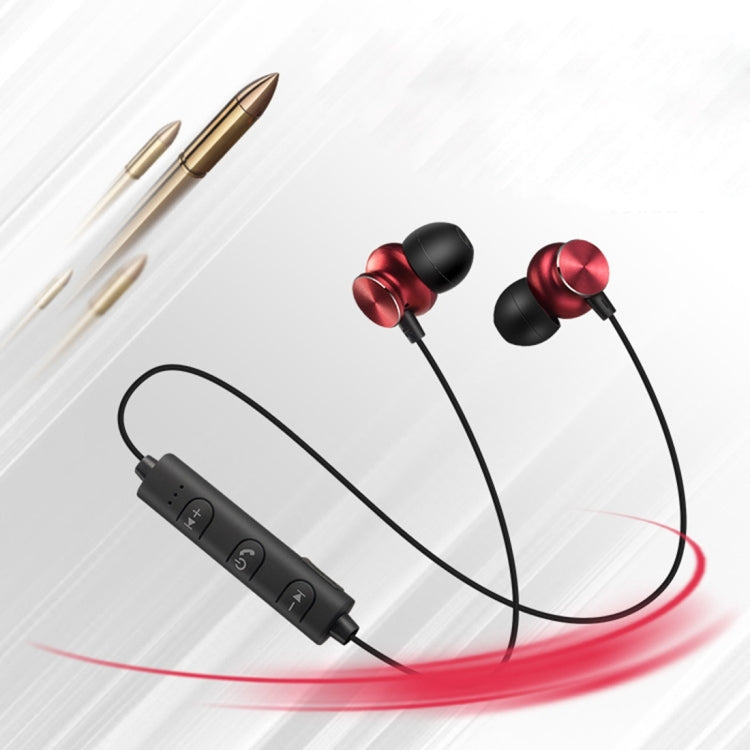 Magnetic Suction Wireless Bluetooth In-Ear Headphone Metal Sports Headset with Mic and 1 Connect 2 Function, For iPhone, Galaxy, Huawei, Xiaomi, LG, HTC and Other Smart Phones, Bluetooth Distance: 10m(Gold)