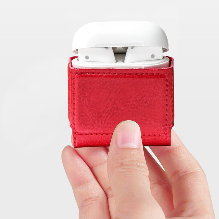 PU Leather Shockproof Protective Case for Apple AirPods 1/2 with Hook