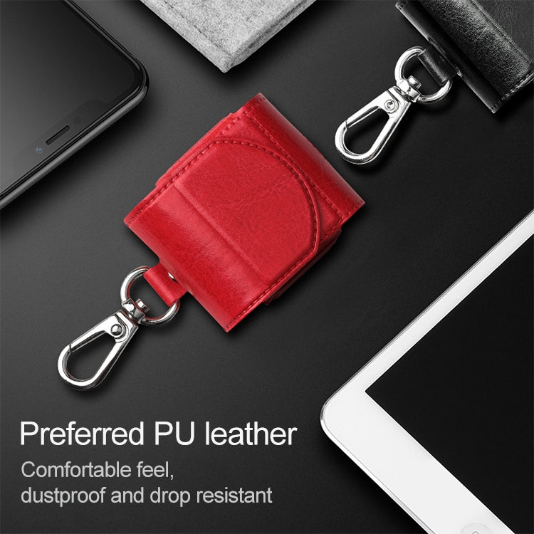 PU Leather Shockproof Protective Case for Apple AirPods 1/2 with Hook