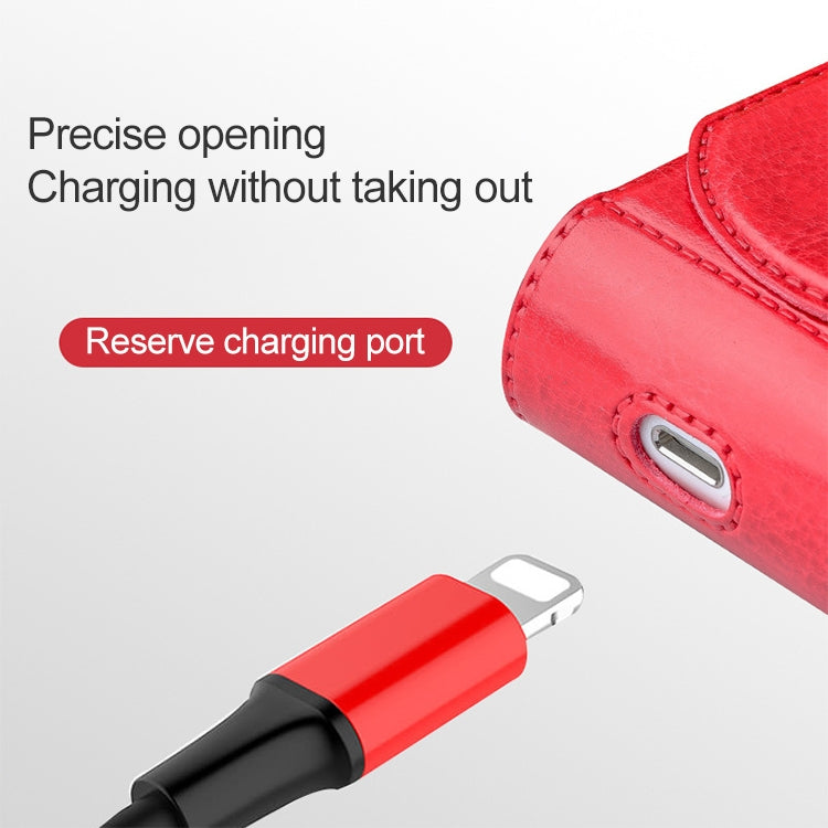 PU Leather Shockproof Protective Case for Apple AirPods 1/2 with Hook