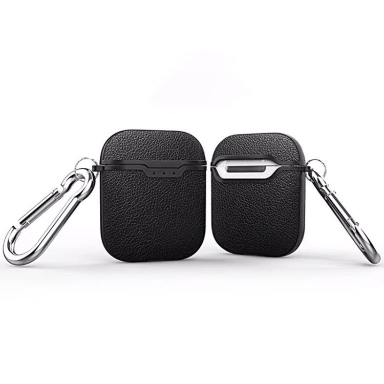 Litchi Texture TPU Earphones Shockproof Protective Case for Apple AirPods 1/2