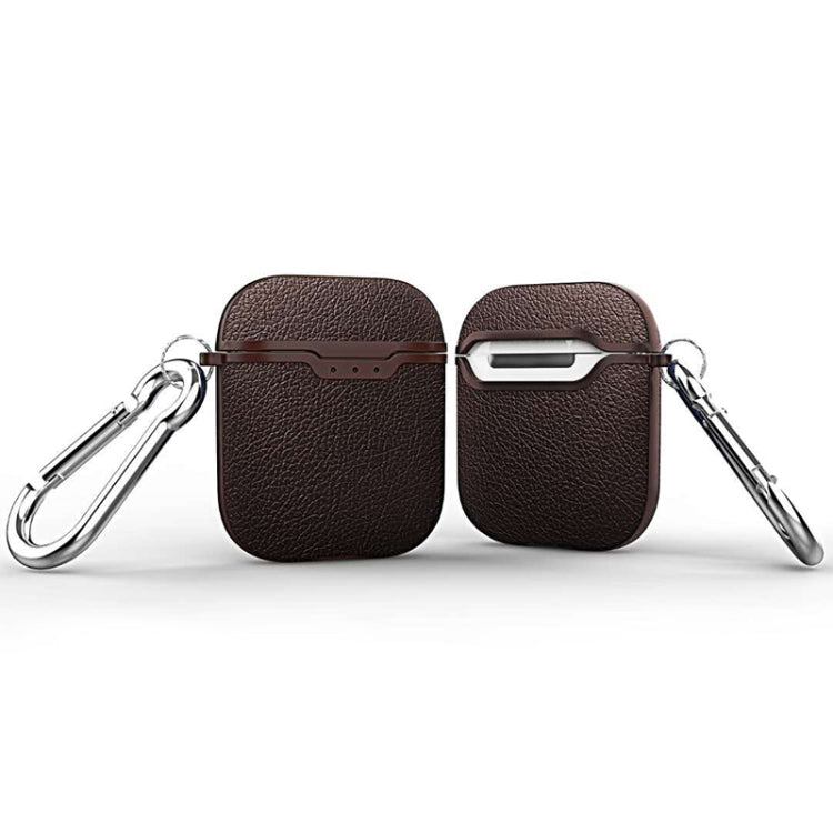 Litchi Texture TPU Earphones Shockproof Protective Case for Apple AirPods 1/2