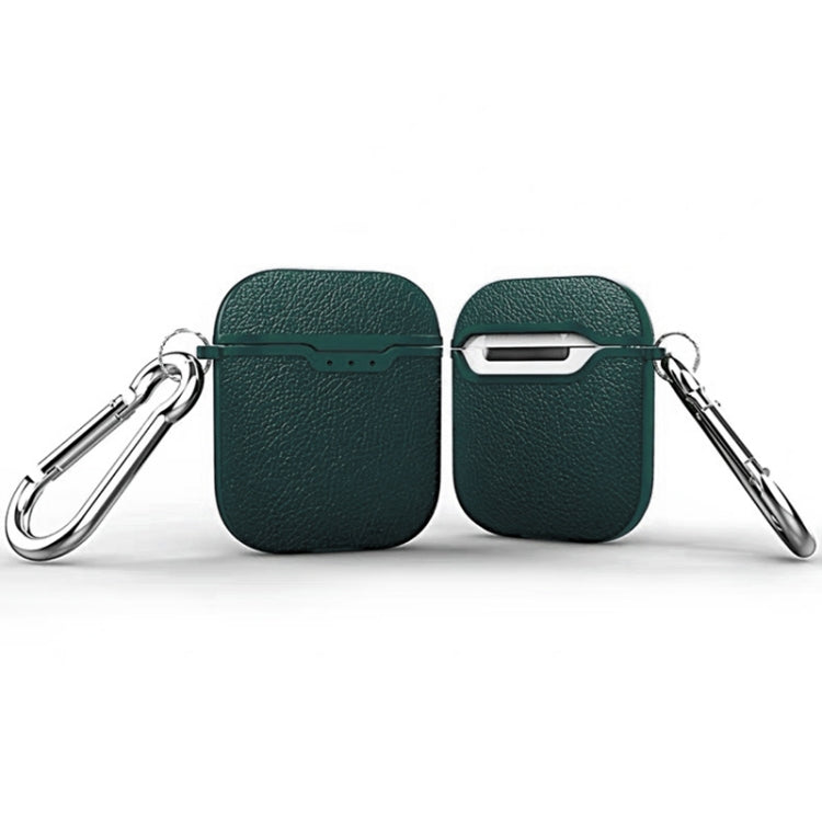 Litchi Texture TPU Earphones Shockproof Protective Case for Apple AirPods 1/2