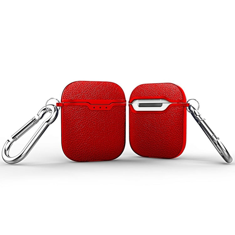 Litchi Texture TPU Earphones Shockproof Protective Case for Apple AirPods 1/2