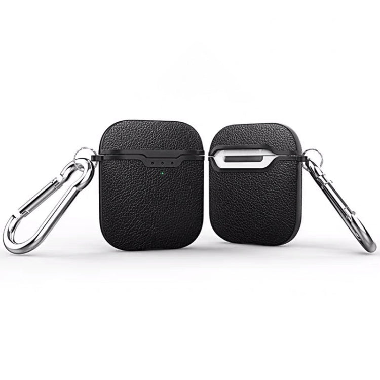 Litchi Texture TPU Earphones Wireless Edition Shockproof Protective Case for Apple AirPods 1/2