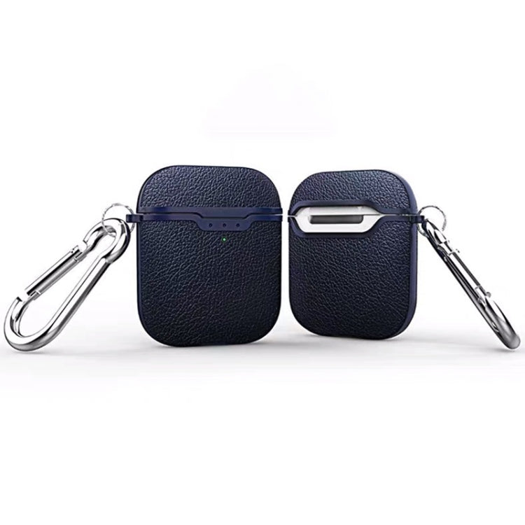 Litchi Texture TPU Earphones Wireless Edition Shockproof Protective Case for Apple AirPods 1/2