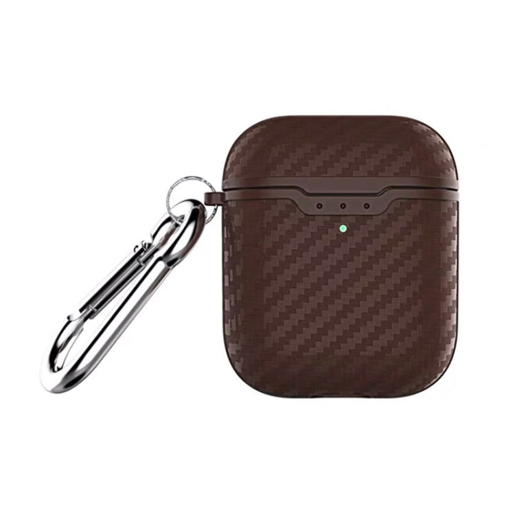 Carbon Fiber TPU Earphones Wireless Edition Shockproof Protective Case for Apple AirPods 1/2