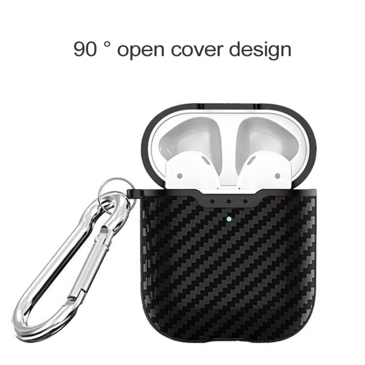 Carbon Fiber TPU Earphones Wireless Edition Shockproof Protective Case for Apple AirPods 1/2