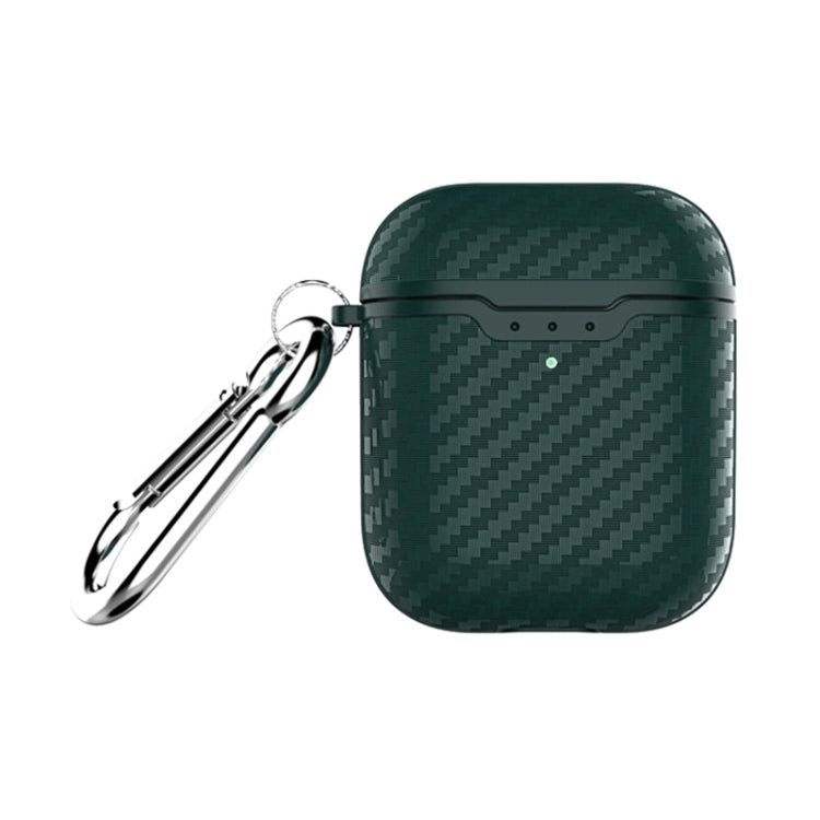 Carbon Fiber TPU Earphones Wireless Edition Shockproof Protective Case for Apple AirPods 1/2