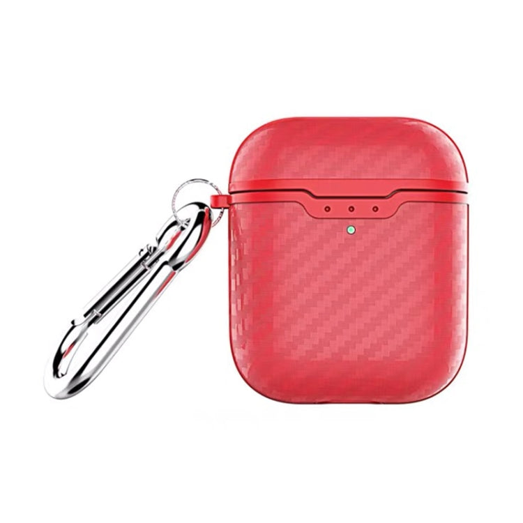 Carbon Fiber TPU Earphones Wireless Edition Shockproof Protective Case for Apple AirPods 1/2