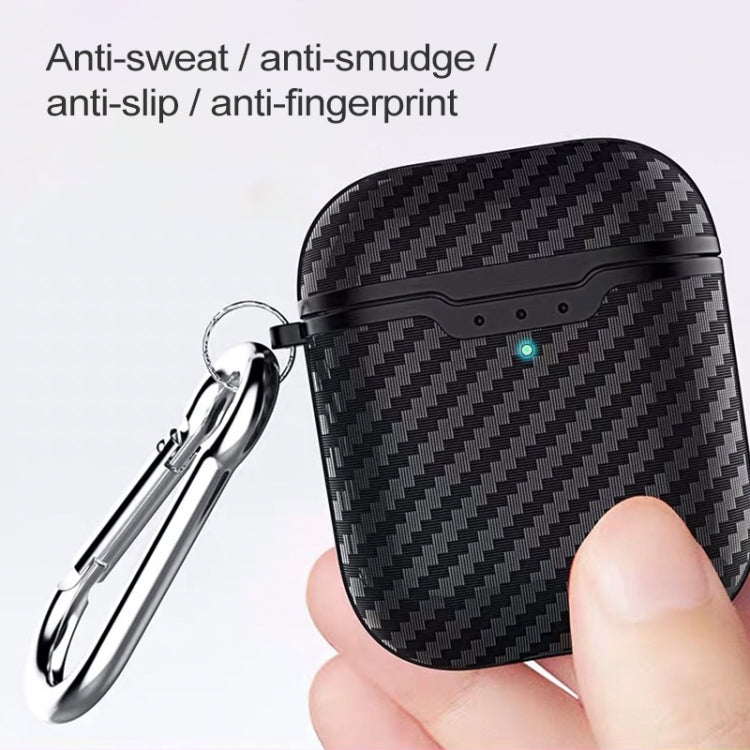 Carbon Fiber TPU Earphones Wireless Edition Shockproof Protective Case for Apple AirPods 1/2