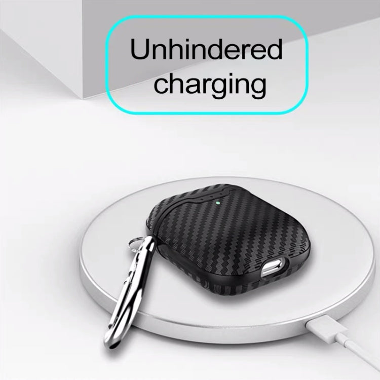 Carbon Fiber TPU Earphones Wireless Edition Shockproof Protective Case for Apple AirPods 1/2