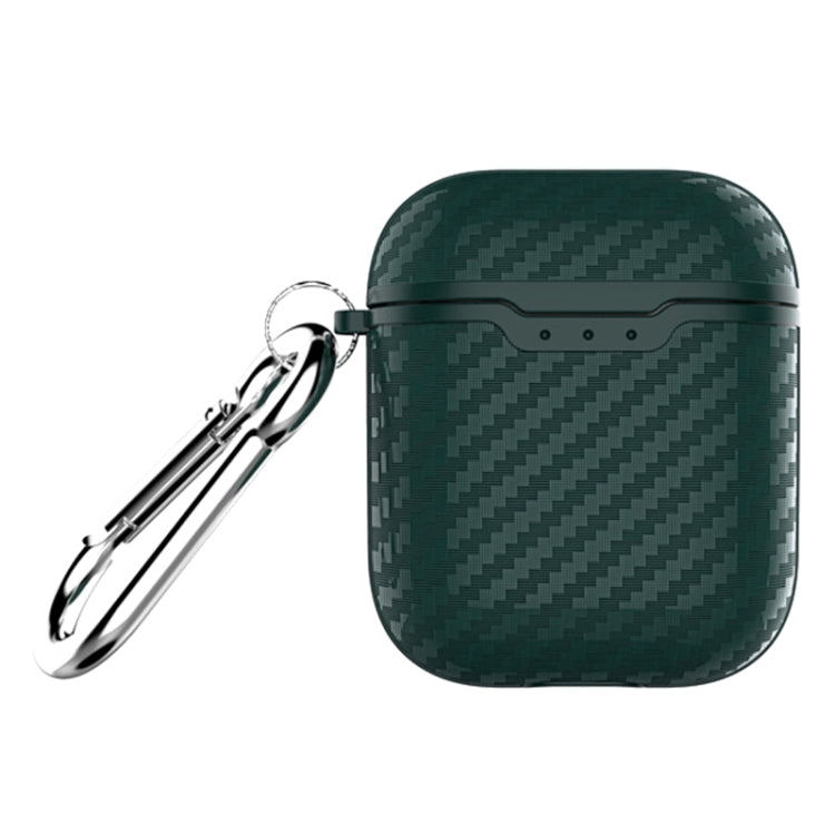 Carbon Fiber TPU Earphones Shockproof Protective Case for Apple AirPods 1/2
