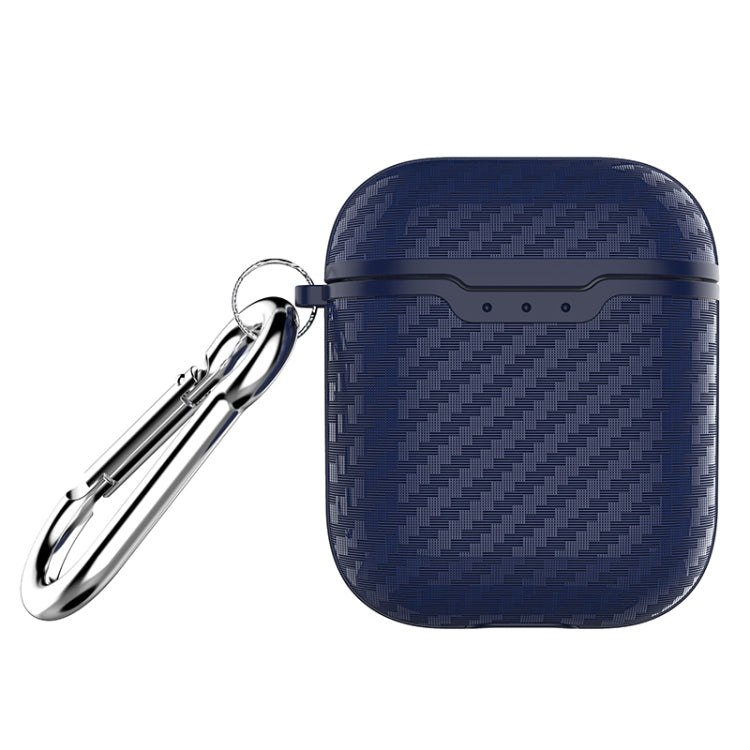 Carbon Fiber TPU Earphones Shockproof Protective Case for Apple AirPods 1/2