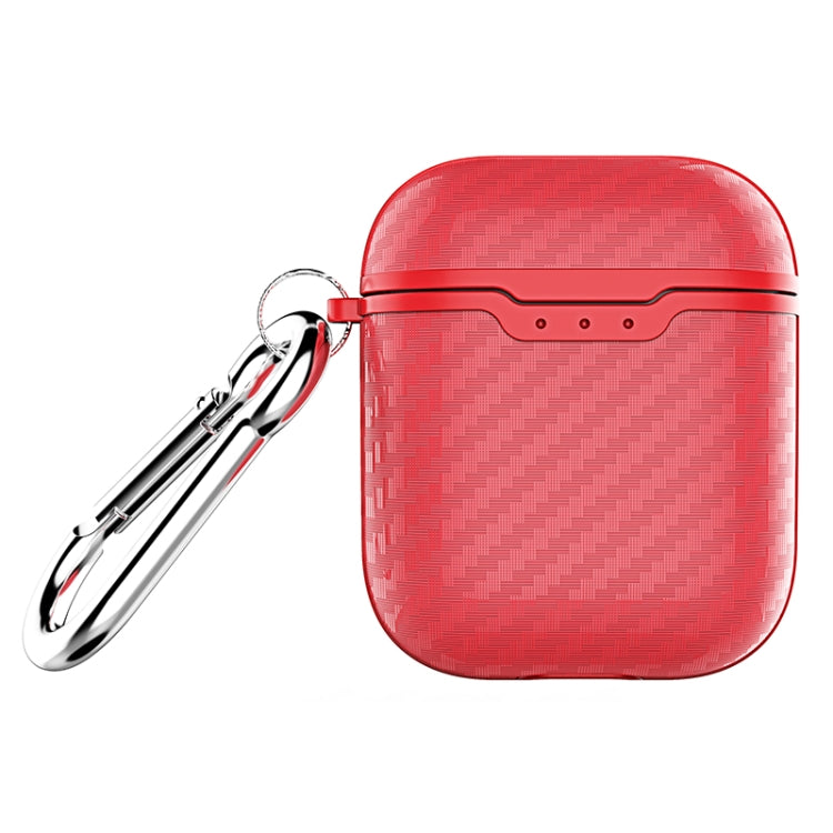 Carbon Fiber TPU Earphones Shockproof Protective Case for Apple AirPods 1/2