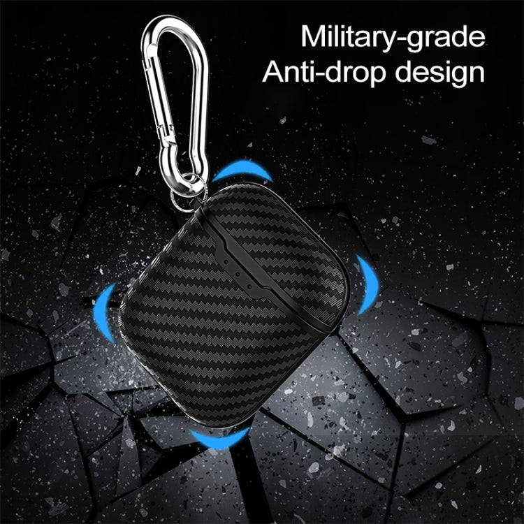 Carbon Fiber TPU Earphones Shockproof Protective Case for Apple AirPods 1/2