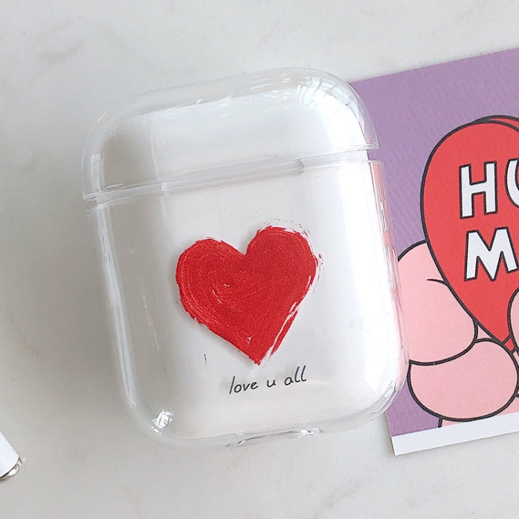 Heart Pattern Shockproof Coloured Drawing PC Protective Case for Apple AirPods 1/2
