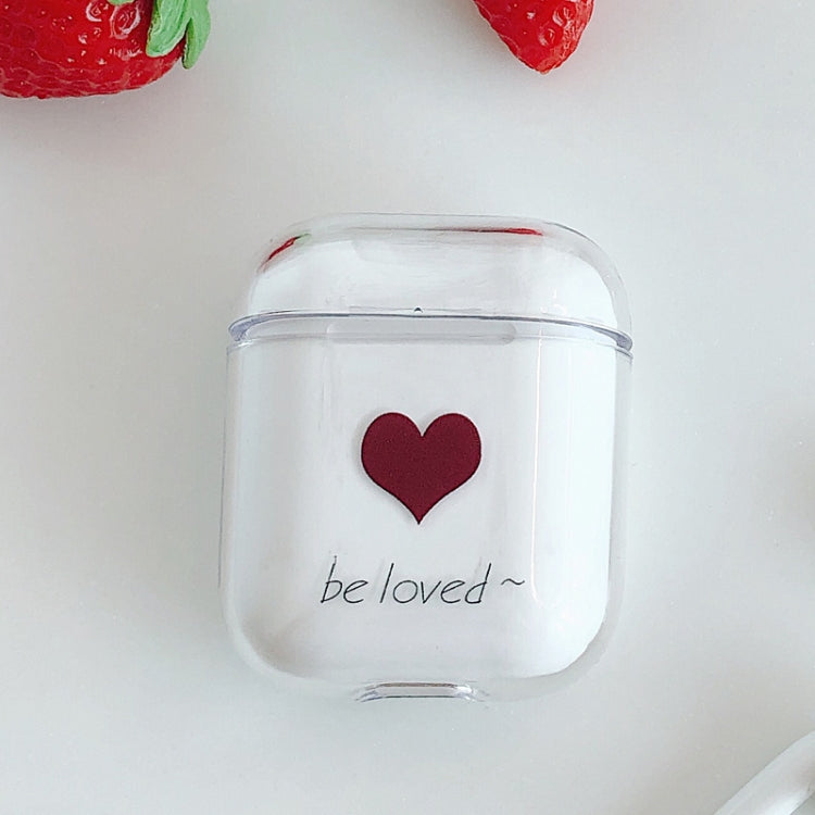Be Loved Heart Pattern Shockproof Coloured Drawing PC Protective Case for Apple AirPods 1/2