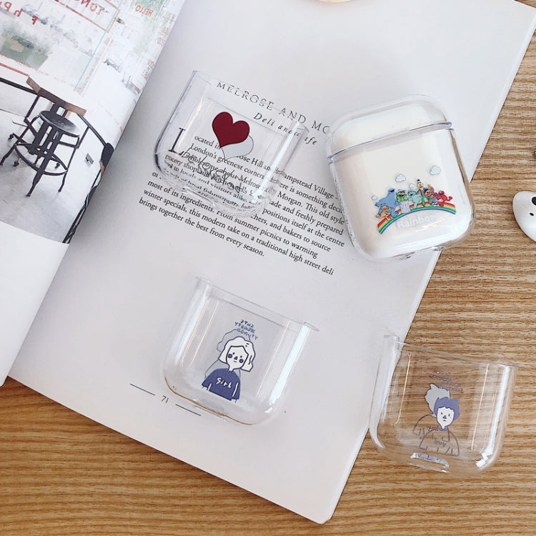 Be Loved Heart Pattern Shockproof Coloured Drawing PC Protective Case for Apple AirPods 1/2