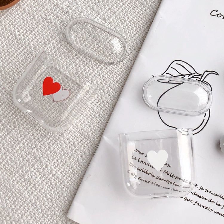 Red Heart Pattern Shockproof Coloured Drawing PC Protective Case for Apple AirPods 1/2