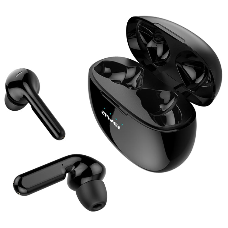 awei T15 TWS Bluetooth V5.0 Ture Wireless Sports Headset with Charging Case(Black)