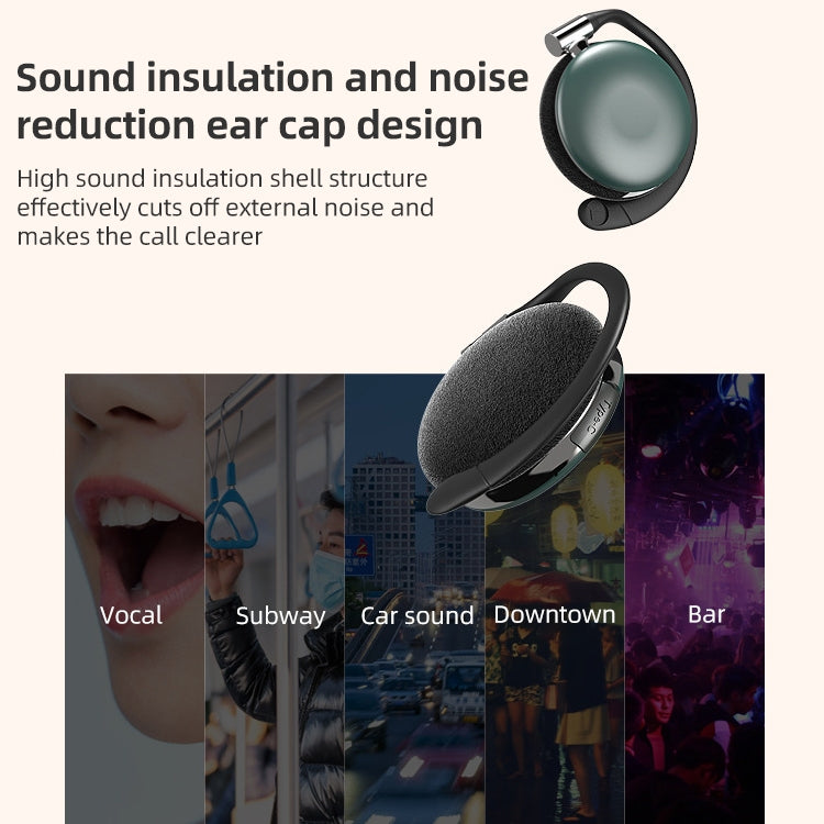 HP-1376 TWS Ear-mounted Wireless Sports Bluetooth Earphone, Support Touch & 64GB TF Card & Call & Voice Assistant
