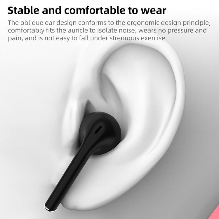 U5 TWS Watch Style Wireless Sports Bluetooth  Earphone with Charging Box, Support Touch & TF Card & Call (Pink)
