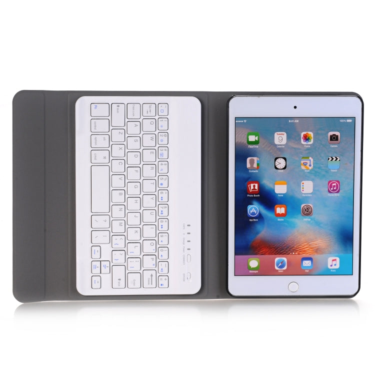 A05 Bluetooth 3.0 Ultra-thin ABS Detachable Bluetooth Keyboard Leather Tablet Case for iPad mini 5, with Holder