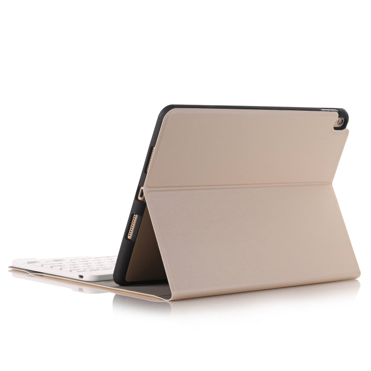 A09B Bluetooth 3.0 Ultra-thin ABS Detachable Bluetooth Keyboard Leather Tablet Case for iPad Air / Pro 10.5 inch (2019), with Pen Slot & Holder