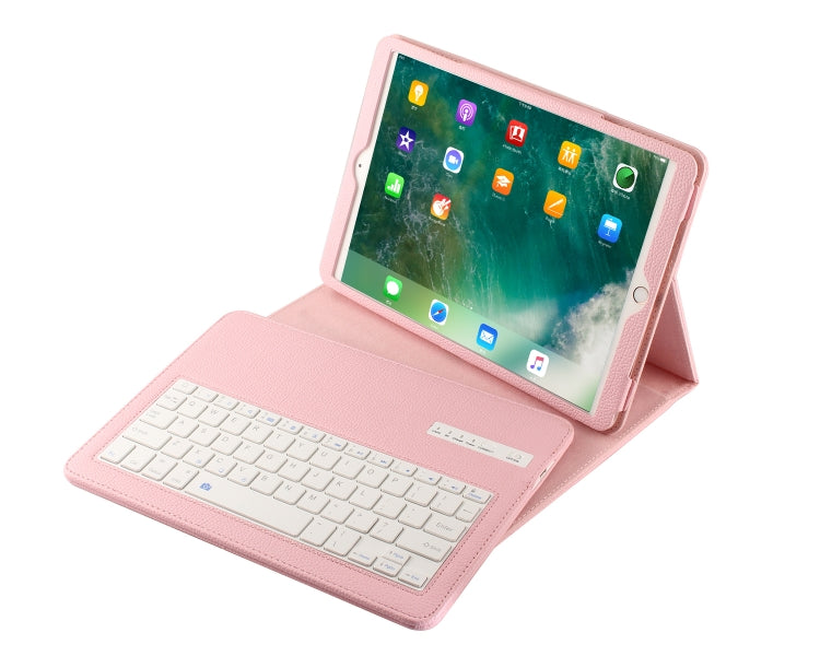 IP09 Bluetooth 3.0 Litchi Texture ABS Detachable Bluetooth Keyboard Leather Tablet Case for iPad Air / Pro 10.5 inch (2019), with Holder