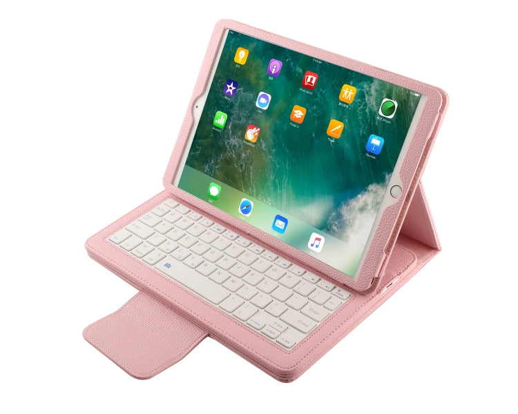 IP09 Bluetooth 3.0 Litchi Texture ABS Detachable Bluetooth Keyboard Leather Tablet Case for iPad Air / Pro 10.5 inch (2019), with Holder