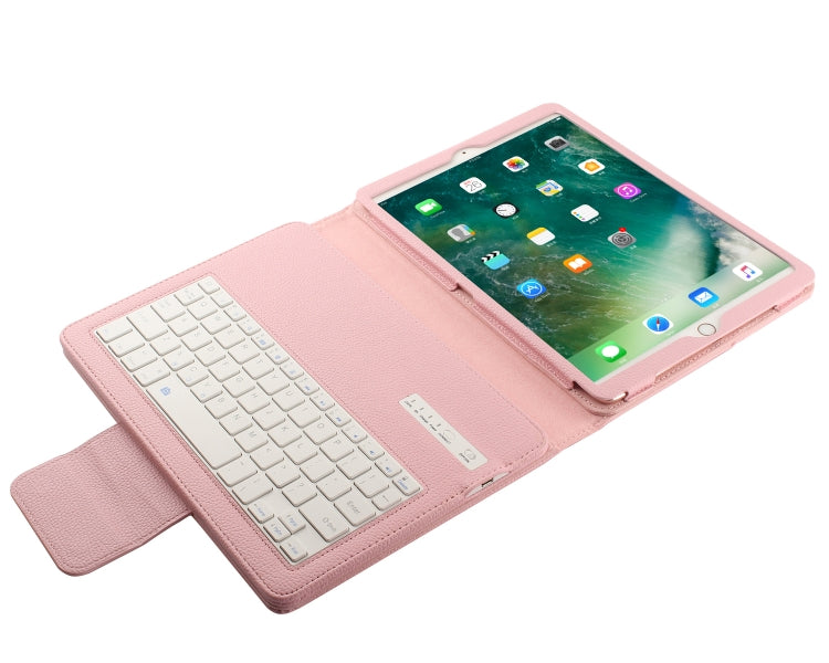 IP09 Bluetooth 3.0 Litchi Texture ABS Detachable Bluetooth Keyboard Leather Tablet Case for iPad Air / Pro 10.5 inch (2019), with Holder