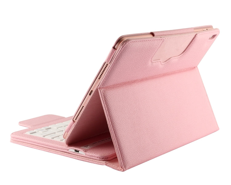 IP09 Bluetooth 3.0 Litchi Texture ABS Detachable Bluetooth Keyboard Leather Tablet Case for iPad Air / Pro 10.5 inch (2019), with Holder