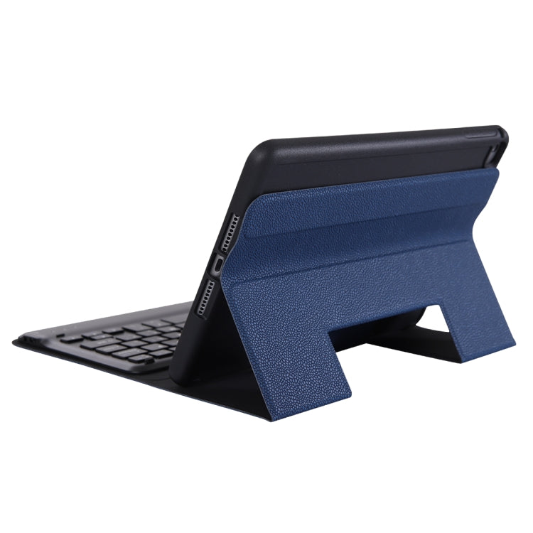 K04B Bluetooth 3.0 Ultra-thin One-piece Bluetooth Keyboard Leather Tablet Case for iPad mini 5, with Pen Slot & Holder