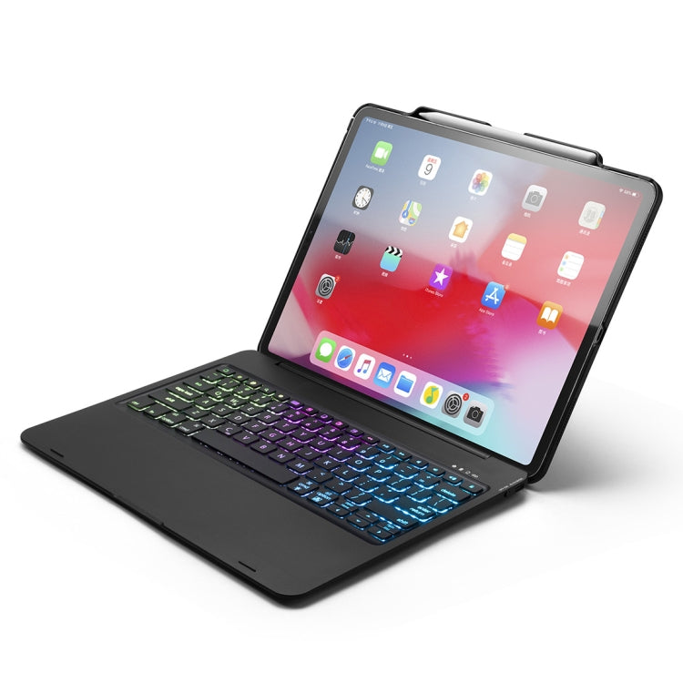 F129S ABS Colorful Backlit Bluetooth Keyboard Tablet Case for iPad Pro 12.9 inch ï¼ˆ2018ï¼‰, with Pen Slot